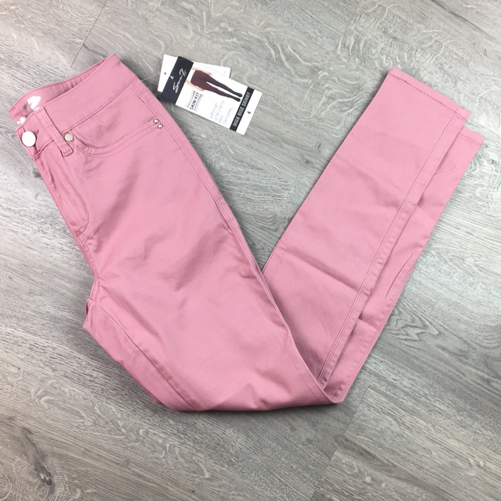 Seven7 High Rise Skinny Pink Jeans